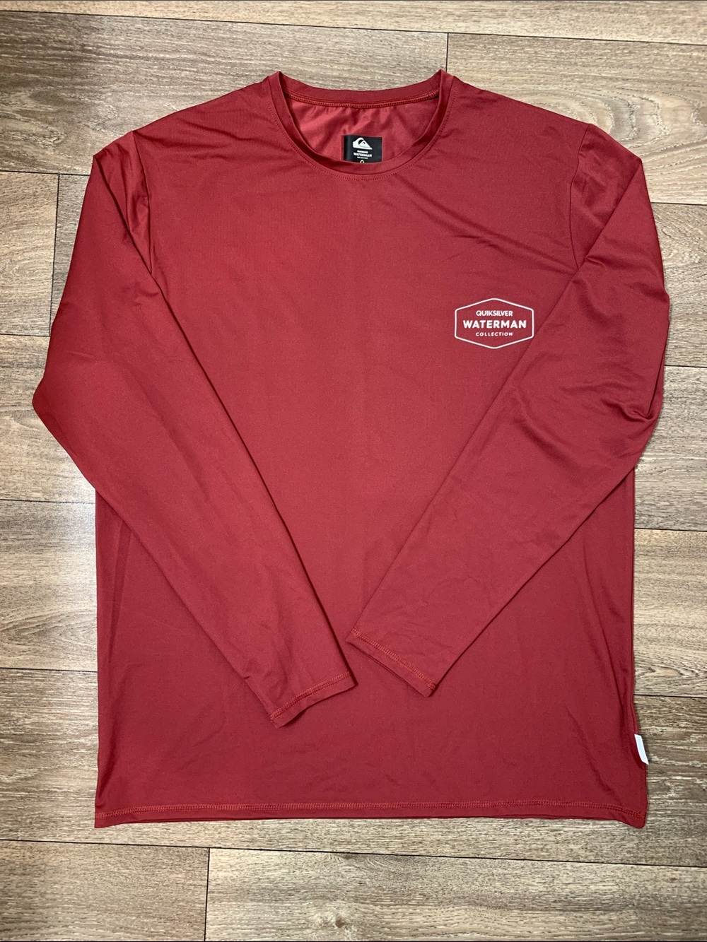 Quiksilver Men's Waterman Collection Long Sleeve Sun Shirt - Burgundy